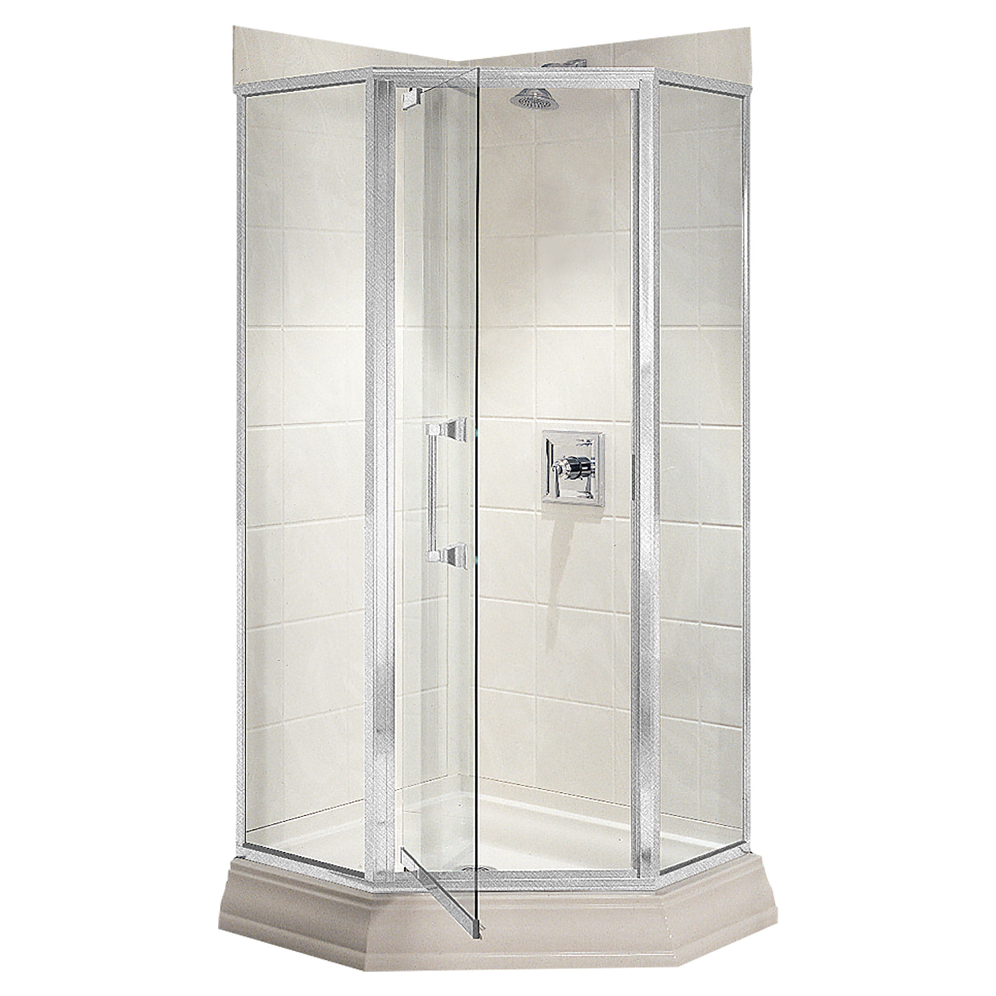 Town Square 38 Inch by 38 Inch Neo Angle Shower Base WHITE